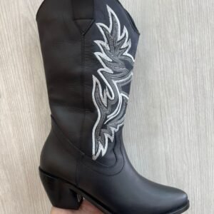 TEXANAS EN PURO CUERO NEGRO