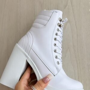 Botines Petronila Blancos Tacón 7/2